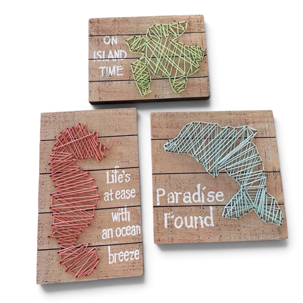Chesapeake Bay Ltd. Coastal String Art Wall Plaques – Set of 3